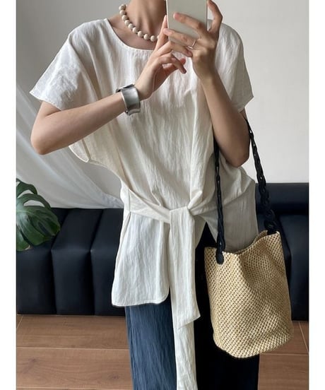 twist hem blouse / 2color　hm2407