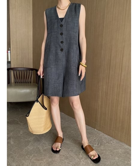 sleeveless romper / 2color　hm2112