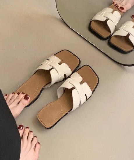 chic slip-on sandals / 3color　hm2479