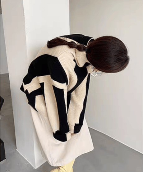 striped design knit　hm1660