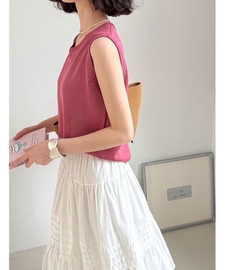 sleeveless knit top / 6color　hm2248