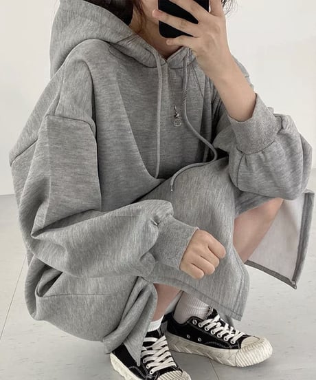 oversized hoodie dress / 4color　hm2628