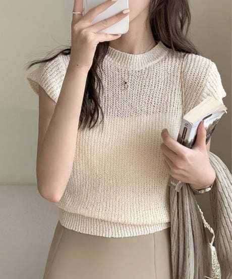 french sleeve summer knit / 5color　hm1517