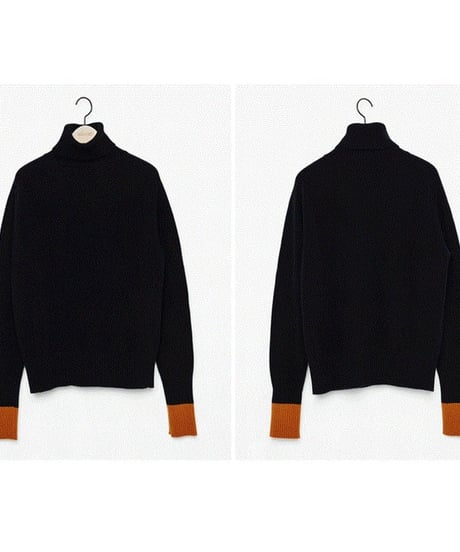 bicolor turtleneck knit / 2color　hm1872