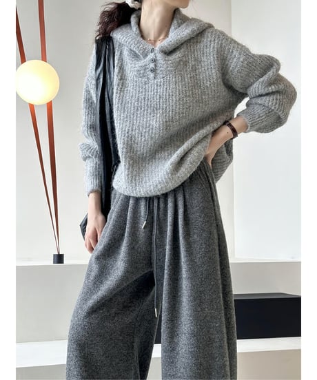 wide leg knit pants / 3color　hm2735