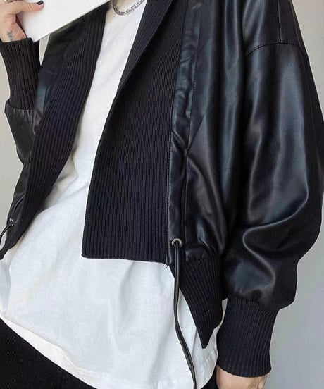 elegant leather jacket / 4color　hm1656