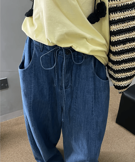 drawstring denim pants / 2color　hm2347