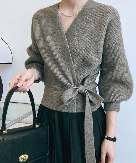 wrap knit cardigan / 5color　hm2617