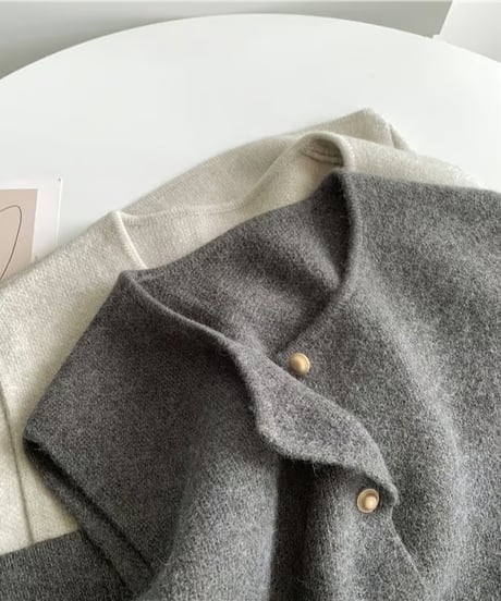 gold button knit vest / 6color　hm1835