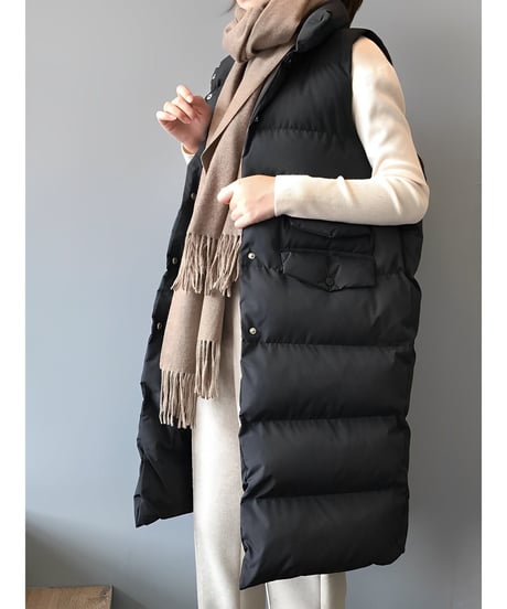 long down vest / 3color　hm1877