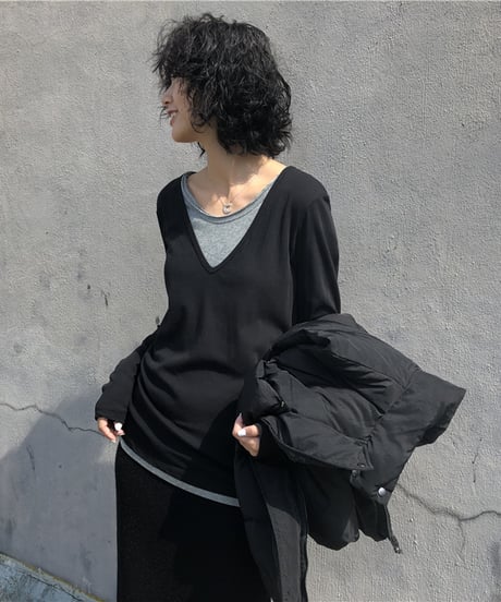 v-neck long-sleeved top　hm1003