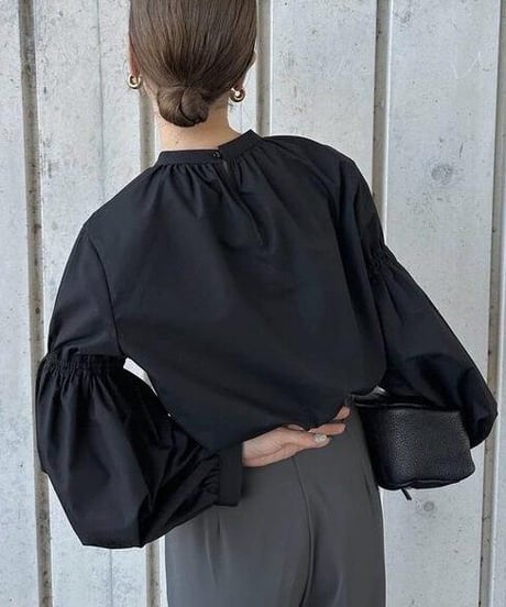 stand collar blouse / 4color　hm2526