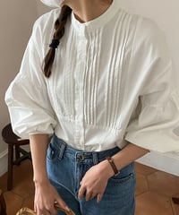 no-collar pintuck blouse / 2color　hm2838