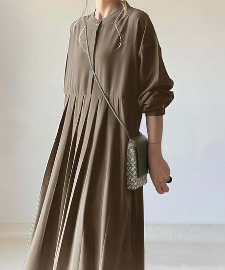 pleated maxi dress / 4color　hm2855