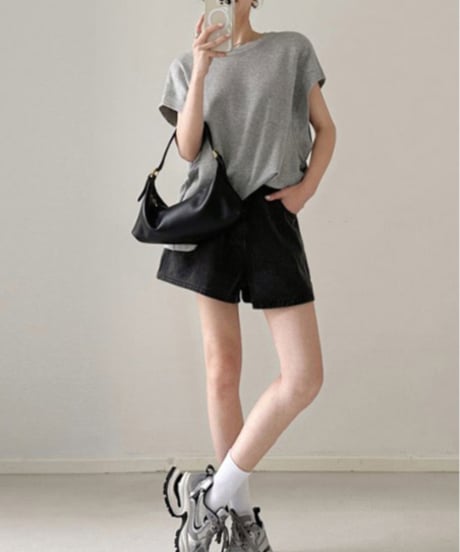 wide shoulder t-shirt / 5color　hm1348