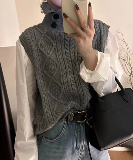 layered vest blouse / 3color　hm1849
