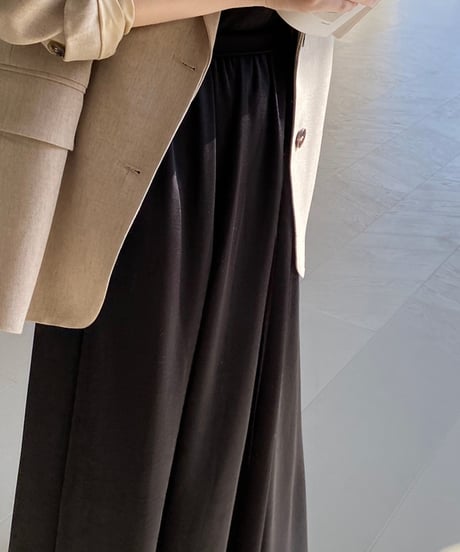 satin flare long-skirt / 2color　hm1376