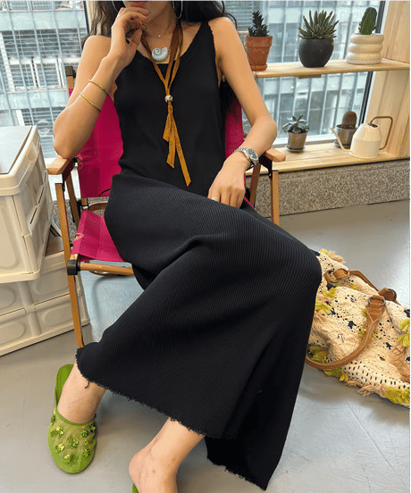 ribbed maxi dress / 2color　hm2349