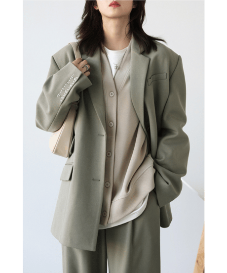 oversized v-neck cardigan / 2color　hm2604