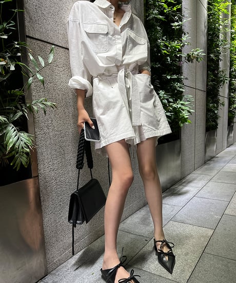 stitched shirt jumpsuit　hm1362