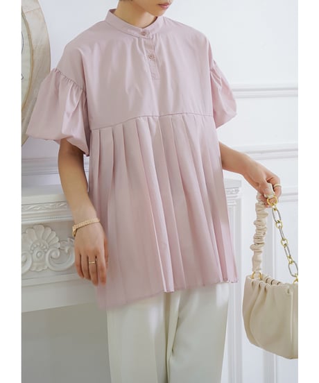 pleated tunic shirt / 5color　hm2961