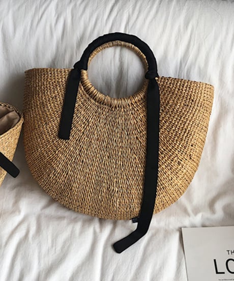 ribbon round basket bag　hm1592