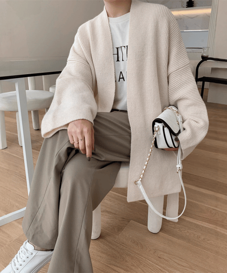 belted knit gown / 2color　hm2696