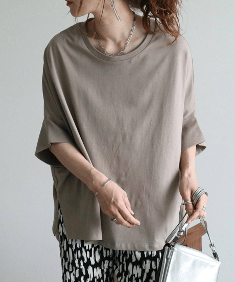 wide cotton tee / 4color　hm2885