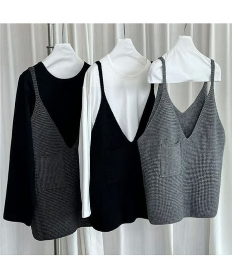 Waffle Knit Tank / 3color　hm2560