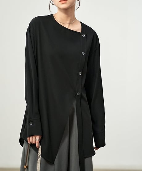 asymmetry button blouse　hm1965