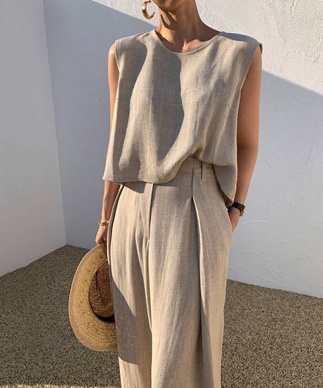 sleeveless suit setup / 3color　hm1485