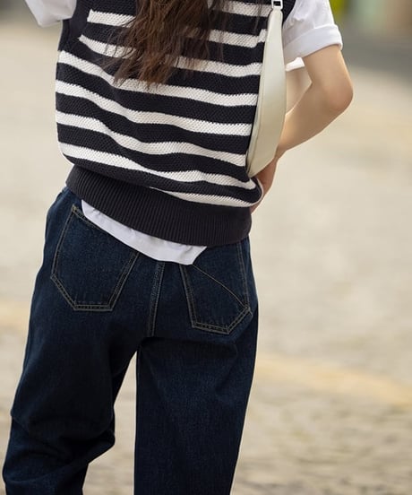 high waist straight jeans pants　hm2001