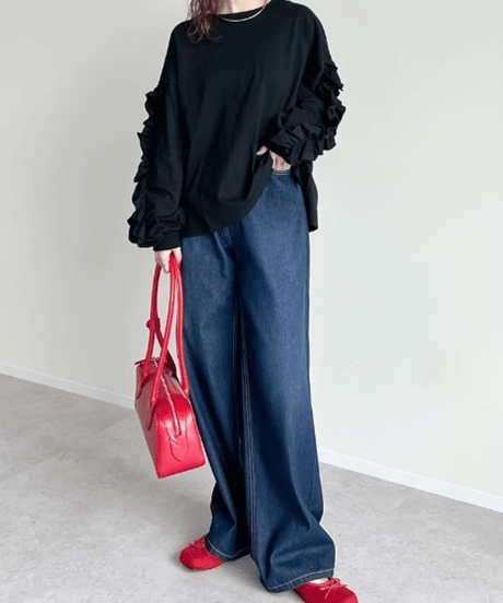 ruffle sleeve pullover / 2color　hm2658