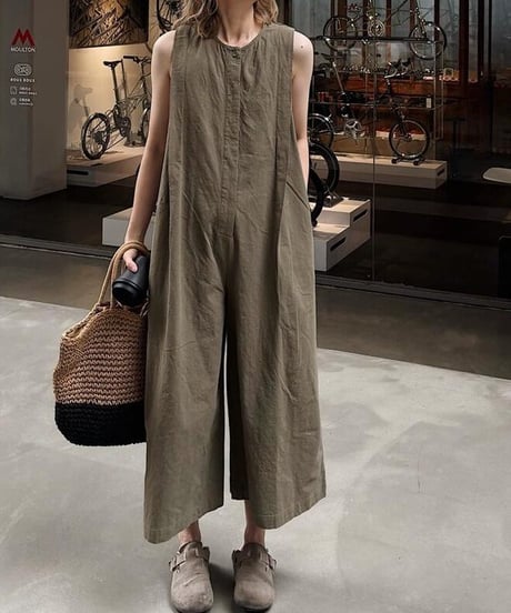 retro sleeveless jumpsuit / 2color　hm2475
