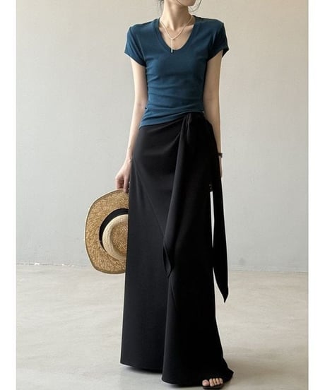 side tie long skirt / 2color　hm2276