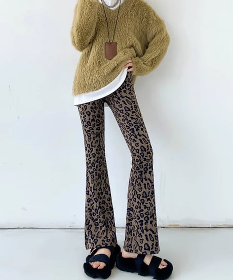 leopard flare leggings / 3color　hm1999