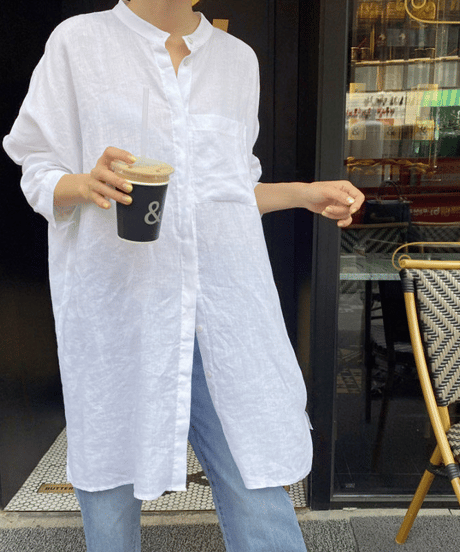 relaxed linen shirt　hm2939
