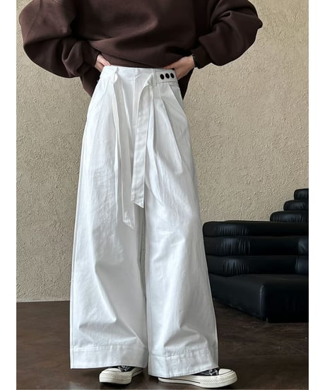 belted wide-leg pants / 2color　hm2074