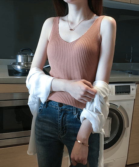 rib knit camisole / 8color　hm2902