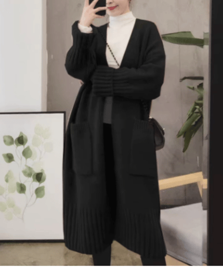oversized long cardigan / 4color　hm2701