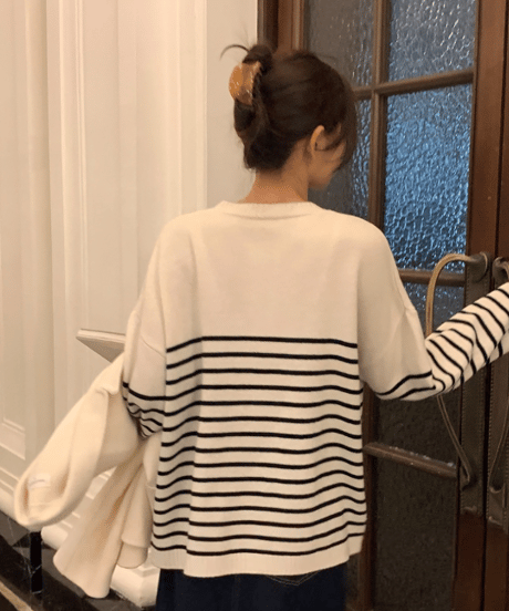 stripe knit top　hm2554