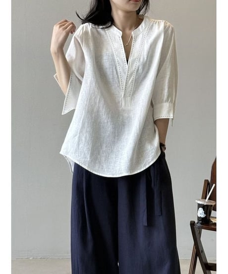 linen relax blouse / 2color　hm2292