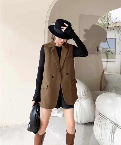 back design vest / 2color　hm1662
