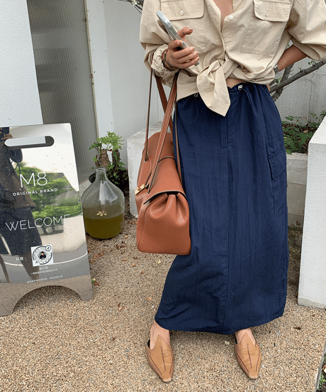 drawstring cargo skirt / 2color　hm1387