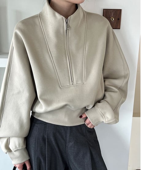 sweatshirt half zip pullover / 3color　hm1705