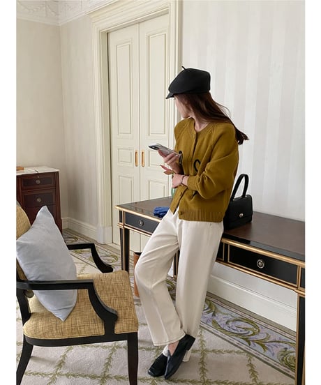 abstract motif cardigan / 2color　hm2786