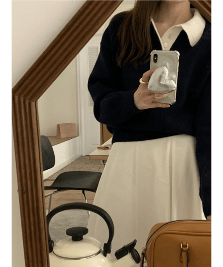 classic collar knit polo / 2color　hm2703