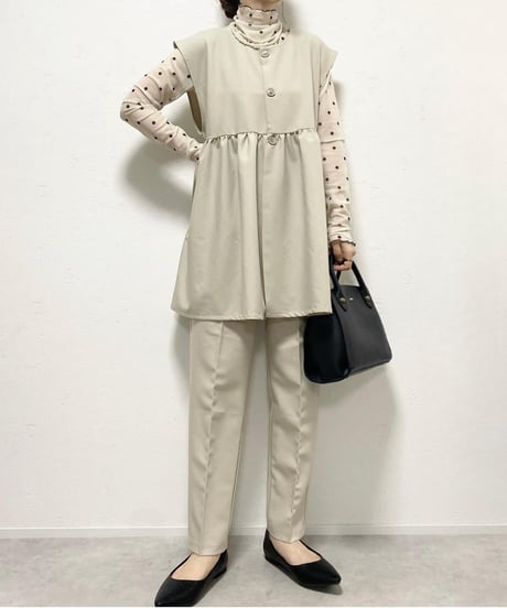quilted peplum vest / 2color　hm2587