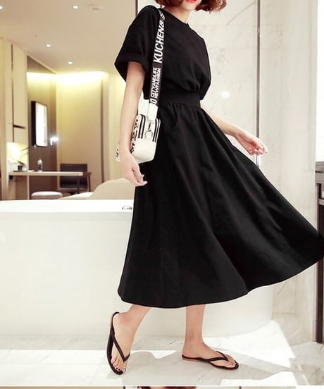 soft jersey midi dress / 2color　hm2113