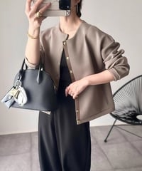 collarless short jacket / 3color　hm2602